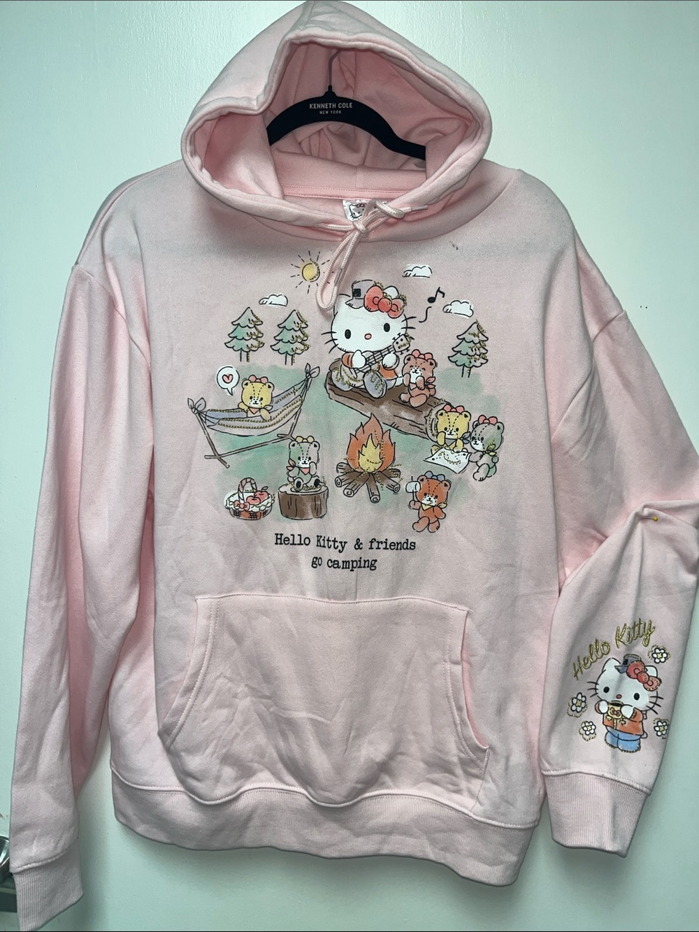 Hello Kitty Pink Camping Graphic Hoodie Sweatshirt